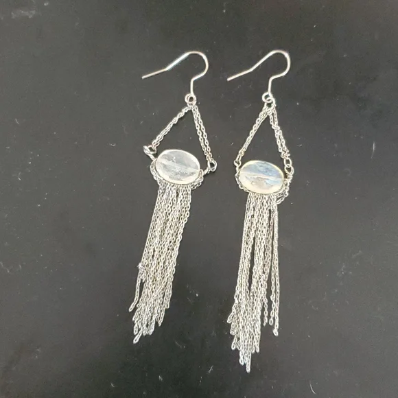 Silver Chain Dangle Earring - Picture 3 of 3